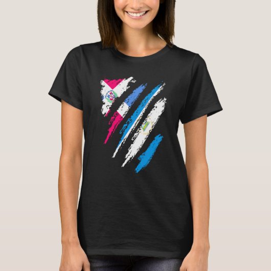Dominican Republic Flag Nicaragua Grown Country St T-Shirt (Vorderseite)