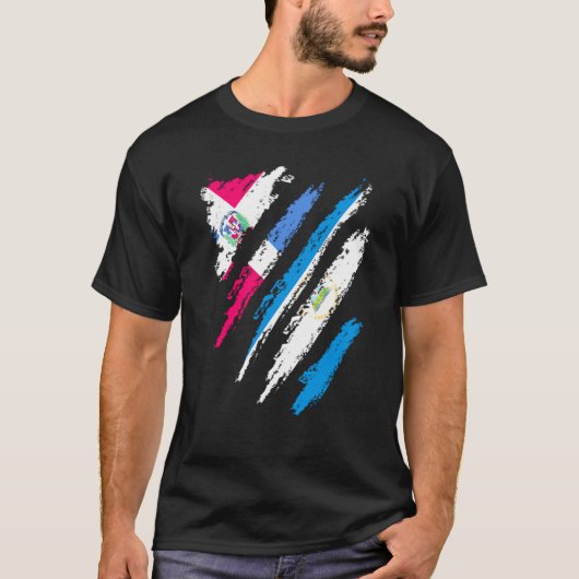 Dominican Republic Flag Nicaragua Grown Country St T-Shirt (Vorderseite)