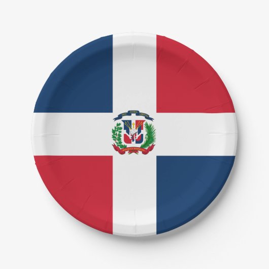 Dominican Republic flag Paper Plate Pappteller (Vorderseite)