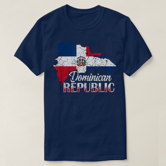 Dominican Republic Flag Santo Domingo T-Shirt (Design vorne)