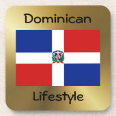 Dominican Republic Flag+Text Coaster Untersetzer (Vorderseite)