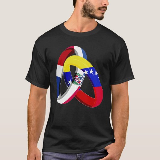 Dominican Republic Flag Venezuela Ring Marriage We T-Shirt (Vorderseite)