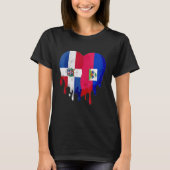 Dominican Republic Haiti Flag Heart Citizen Patrio T-Shirt (Vorderseite)