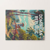 Dominican Republic Illustration Travel Art Vintage Puzzle (Horizontal)