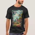 Dominican Republic Illustration Travel Art Vintage T-Shirt<br><div class="desc">Dominican Republic in a vector art style. From relaxing in Punta Cana to exploring the historic streets of Santo Domingo or adventuring in the mountains of Jarabacoa,  this destination offers the perfect mix of relaxation and exploration.</div>