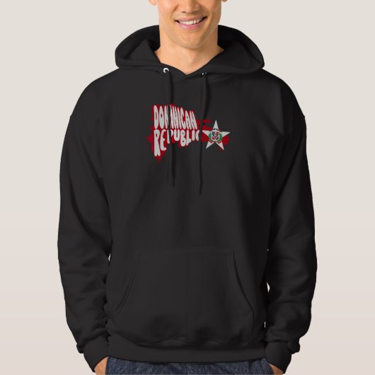 Dominican Republic Map and Flag Emblem Platano Pow Hoodie (Vorderseite)