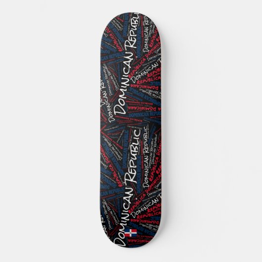 Dominican Republic National Pride Wordcloud Skateboard (Vorderseite)