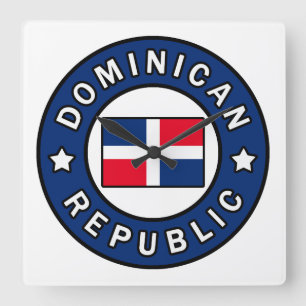 Dominican Republic Quadratische Wanduhr