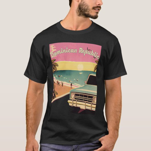 Dominican Republic Retro Beach Vacation Graphics S T-Shirt (Vorderseite)