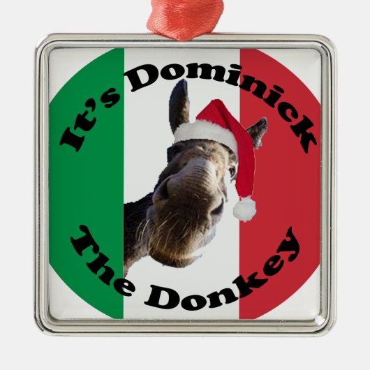 dominick der Esel Silbernes Ornament (Vorne)