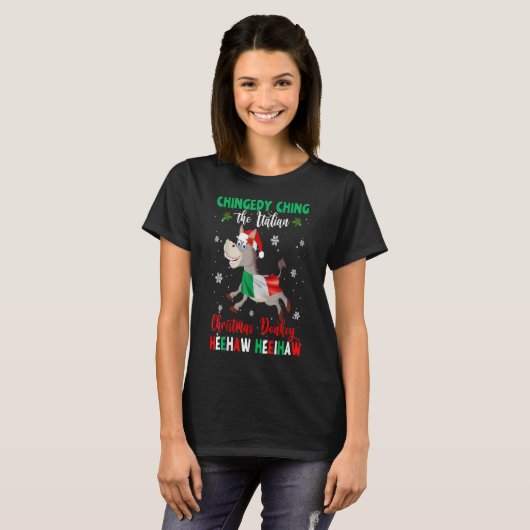 Dominick The Christmas Donkey|Der italienische Don T-Shirt (Vorne ganz)
