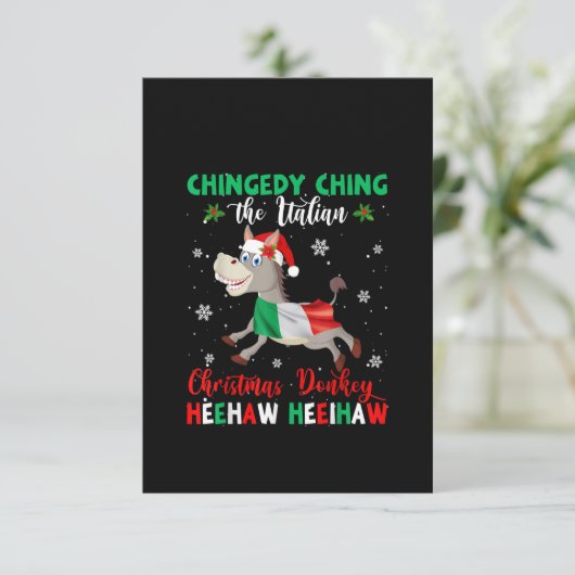 Dominick The Christmas Donkey-italienischer Donkey Dankeskarte (Stehend Vorderseite)