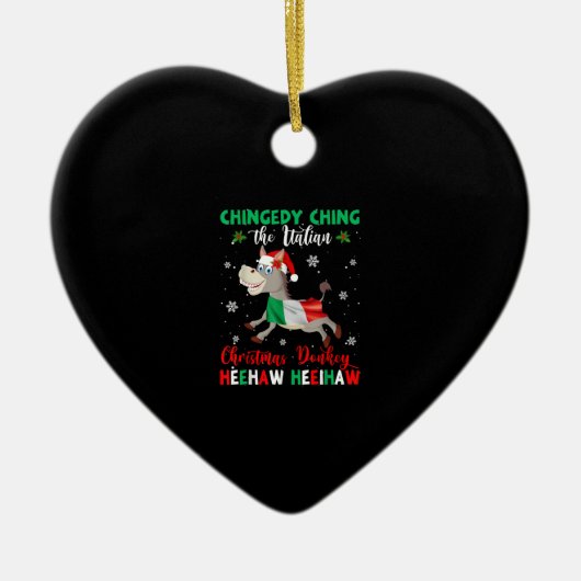 Dominick The Christmas Donkey-italienischer Donkey Keramik Ornament (Vorne)