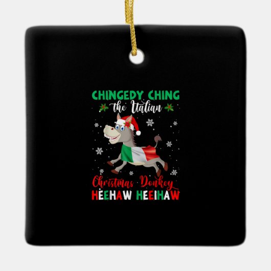 Dominick The Christmas Donkey-italienischer Donkey Keramikornament (Vorderseite)