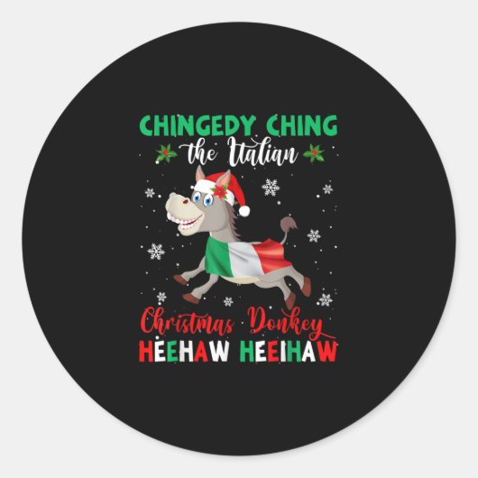 Dominick The Christmas Donkey-italienischer Donkey Runder Aufkleber (Vorderseite)