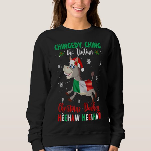 Dominick The Christmas Donkey-italienischer Donkey Sweatshirt (Vorderseite)