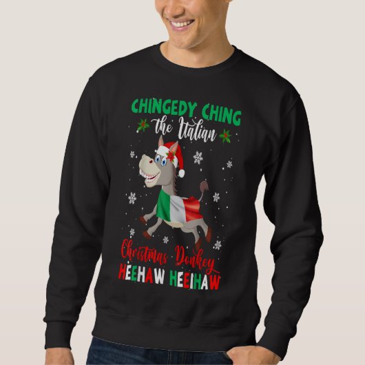 Dominick The Christmas Donkey-italienischer Donkey Sweatshirt (Vorderseite)