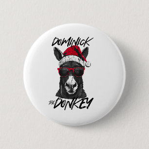 Dominick The Donkey Funny Christmas Italienischer  Button