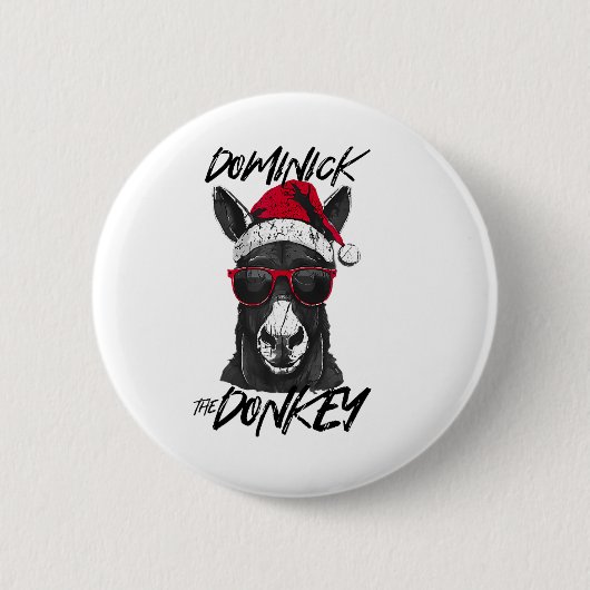 Dominick The Donkey Funny Christmas Italienischer  Button (Vorderseite)