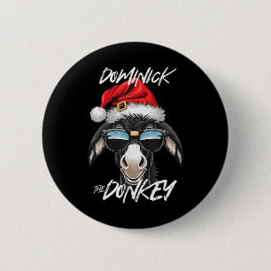 Dominick The Donkey Funny Christmas Italienischer  Button
