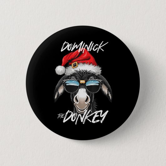 Dominick The Donkey Funny Christmas Italienischer  Button (Vorderseite)