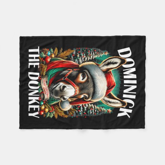 Dominick The Donkey Funny Christmas Italienischer Fleecedecke (Vorderseite (Horizontal))