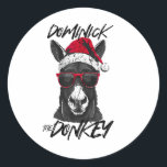 Dominick The Donkey Funny Christmas Italienischer  Runder Aufkleber<br><div class="desc">Dominick The Donkey Funny Christmas Italienischer WeihnachtsDonkey 2</div>