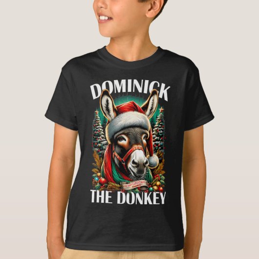 Dominick The Donkey Funny Christmas Italienischer T-Shirt (Vorderseite)