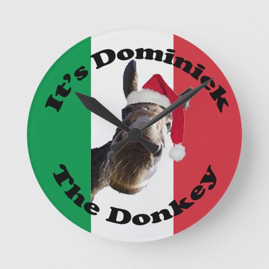 dominick the donkey runde wanduhr (Vorderseite)