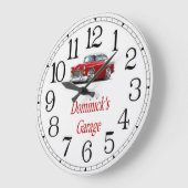 Dominick's Classic Car Garage Große Wanduhr (Winkel)