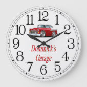 Dominick's Classic Car Garage Große Wanduhr (Vorderseite)