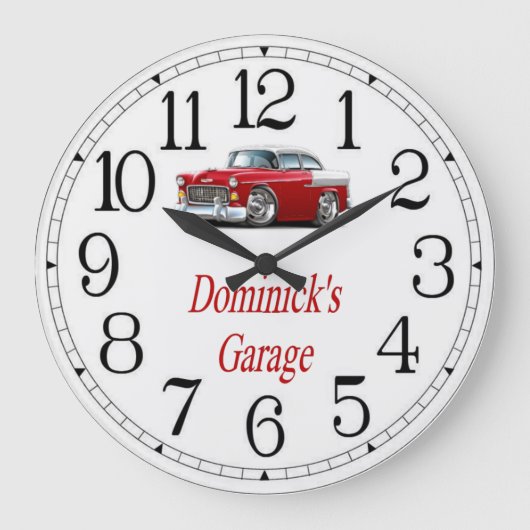 Dominick's Classic Car Garage Große Wanduhr (Vorderseite)