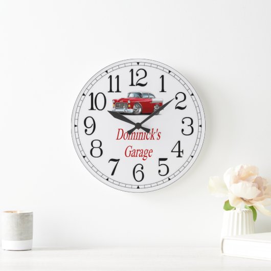 Dominick's Classic Car Garage Große Wanduhr (Zuhause)