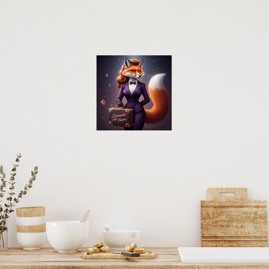 Dominieren mit Vision - Femme Fox Power Poster (Küche)