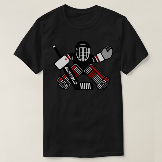 Dominik Hasek Buffalo Hockey Goalie Cartoon T-Shirt (Design vorne)