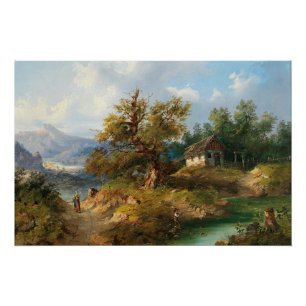 Dominik Schufried Eine Berglandschaft mit.. Poster