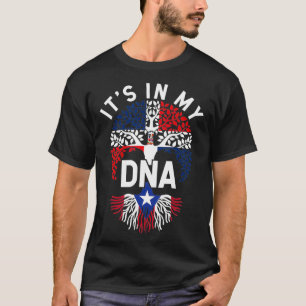 Dominikaner und Puerto-Rikaner DNA-Mied-Flag Gift  T-Shirt