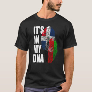 Dominikanisch-Afghanische Misch-DNA-Flagge-Erbe T-Shirt