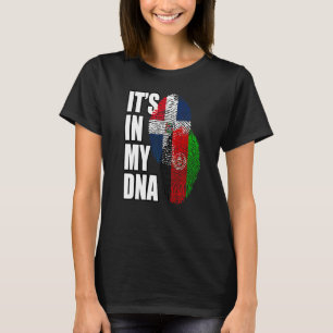 Dominikanisch-Afghanische Misch-DNA-Flagge-Erbe T-Shirt