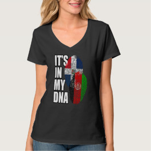 Dominikanisch-Afghanische Misch-DNA-Flagge-Erbe T-Shirt