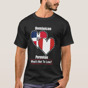 Dominikanisch-peruanische Herzflaggen Was gibt es T-Shirt