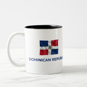 Dominikanische einfache Flagge   Alltäglicher Stol Zweifarbige Tasse