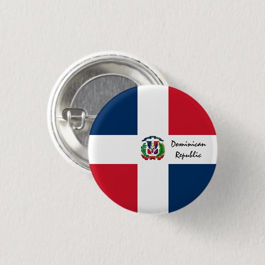 Dominikanische Fahne, Patrioten Dominikanische Rep Button (Vorne & Hinten)