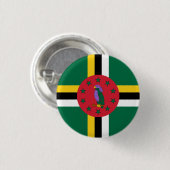 Dominikanische Flagge, Flagge Dominicas Button (Vorne & Hinten)