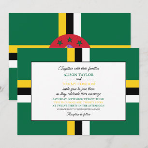 Dominikanische Flagge, Flagge von Dominica Wedding Einladung