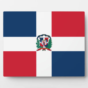 Dominikanische Flagge Fotoplatte