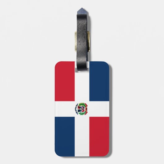 Dominikanische Flagge Gepäckanhänger (Rückseite vertikal)