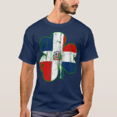 Dominikanische Flagge Irish Kleeblatt St Patricks T-Shirt (Vorderseite)