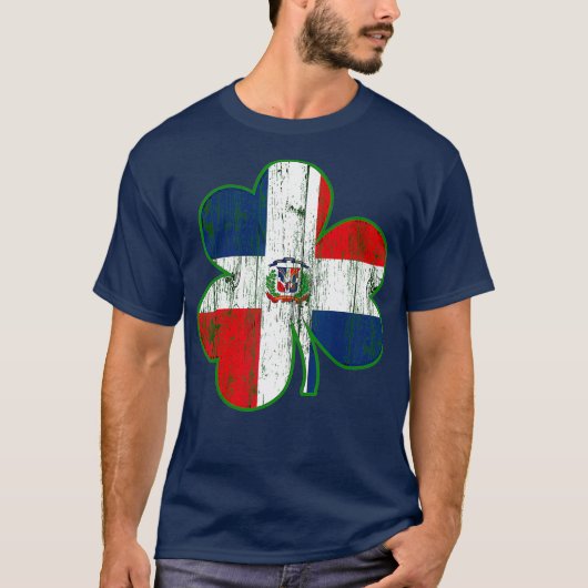 Dominikanische Flagge Irish Kleeblatt St Patricks  T-Shirt (Vorderseite)