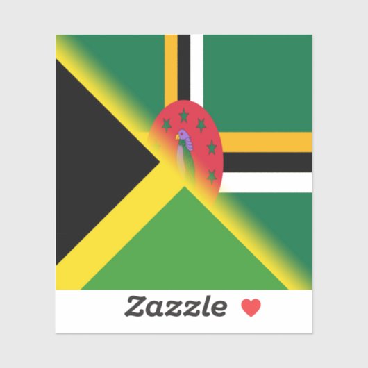 Dominikanische Flagge Jamaikas | Half Jamaica Domi Aufkleber (Blatt)